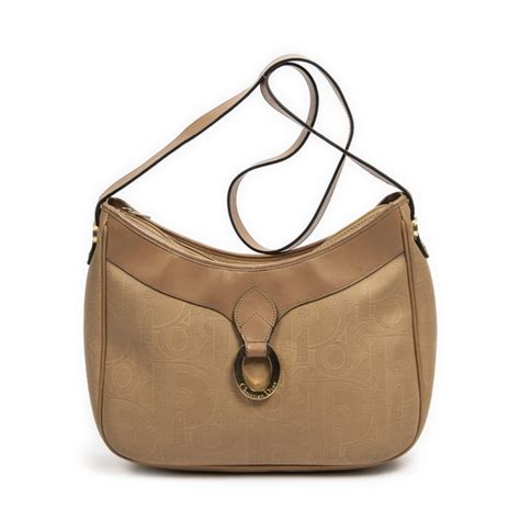 Dior Large Hobo In Beige Diorissimo Coated Canvas 